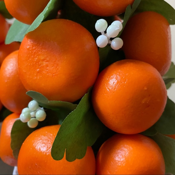 ❌SOLD❌ Faux Mandarin Orange Decorative Arrangement Trees Set of 2 🍊 - Picture 2 of 3
